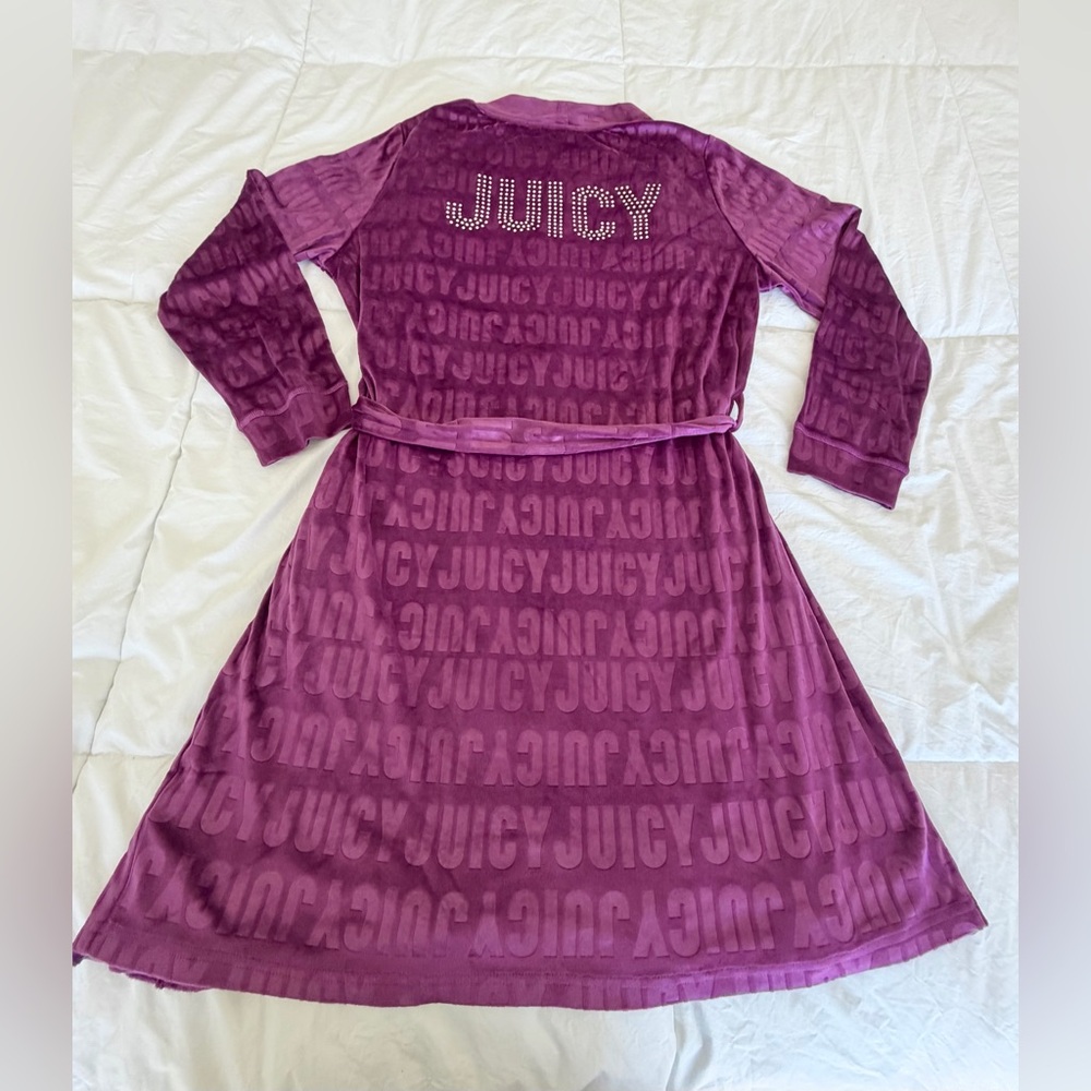 Juicy Couture Women's Robe – Burgundy with Rhinestone Logo Details ( NEW) (S/M)